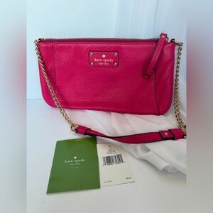 kate spade Hot Pink Leather Chain Crossbody y2k style